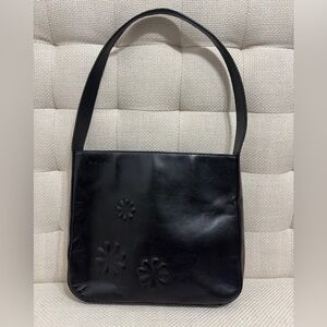 Ralph Lauren Embossed Black Shoulder Bag late 90’s early 00’s